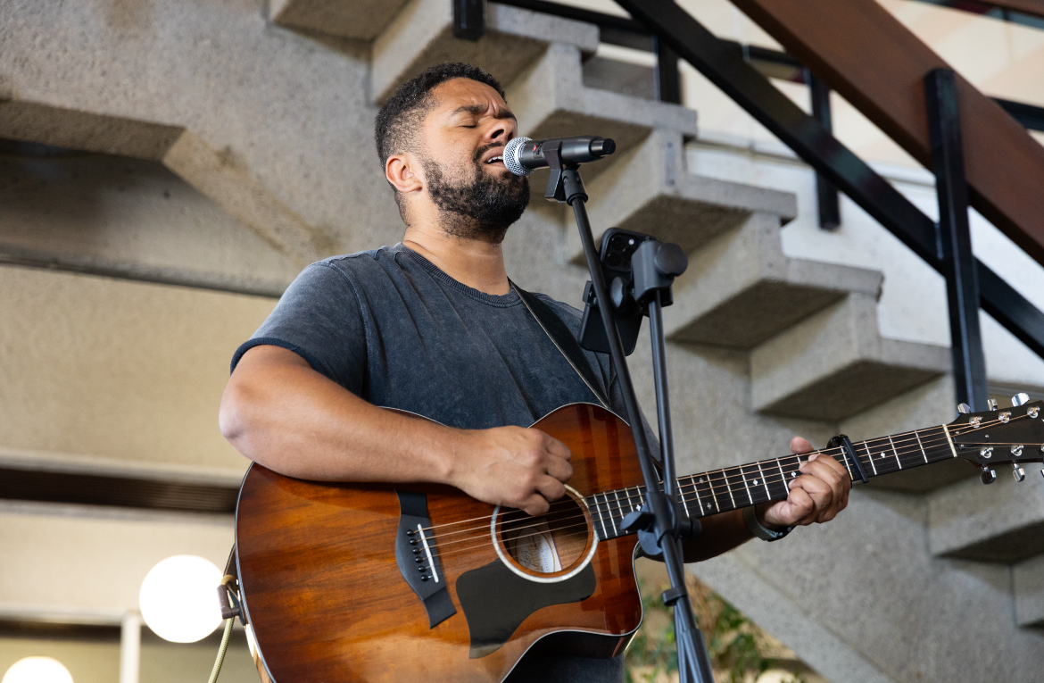 Singer/Songwriter Cameron Bedell performs in the Old Student Union